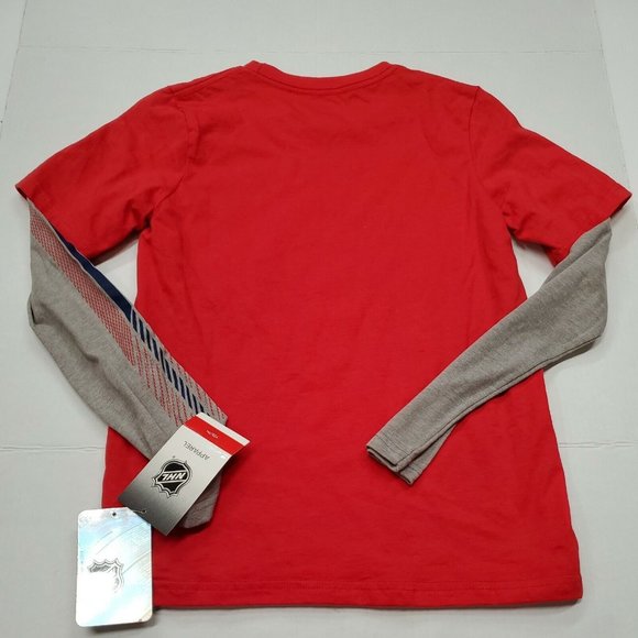 NWT Washington Capitals NHL Long Sleeve Red Gray Shirt Youth Medium New With Tag - Picture 5 of 5